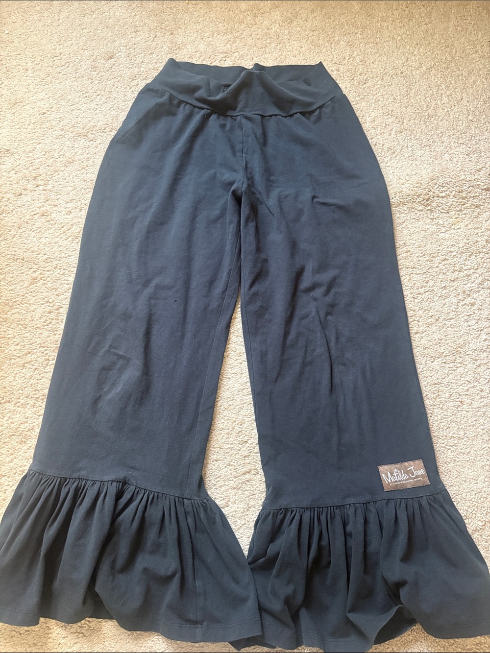 Matilda Jane Black Wide-Leg Ruffle Hem Pants